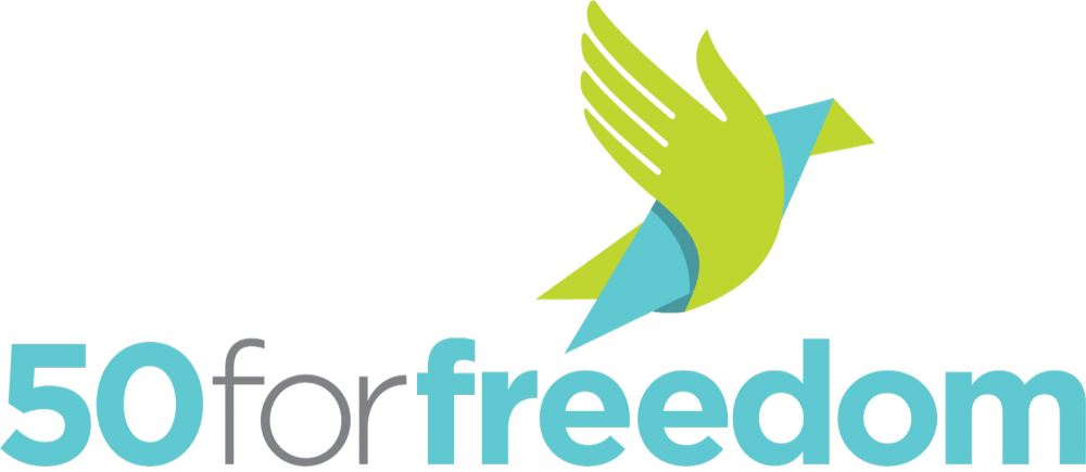 50 for freedom logo