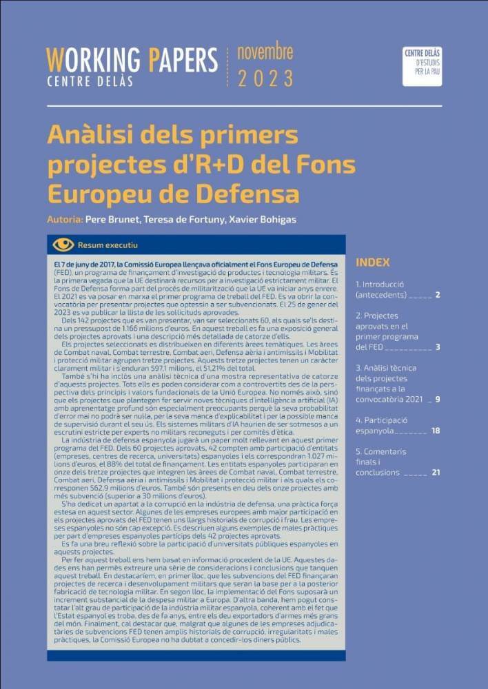 CENTRE DELAS DESTUDIS PER LA PAU ANALISIS FONS EUROPEU