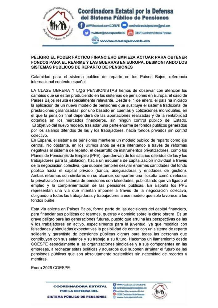 Marea pensionista 19012026 comunicado de COESPE IMG 20260119 WA0000