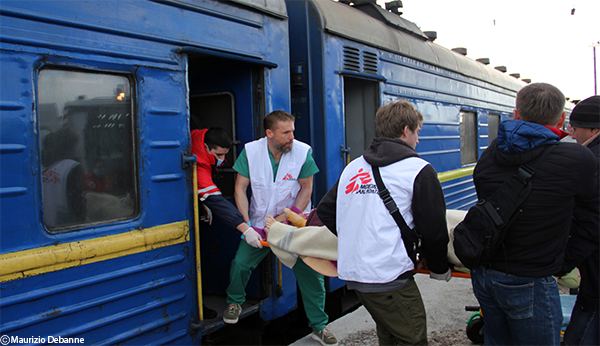 Medicos sin fronteras tren medicalizado en Ucrania