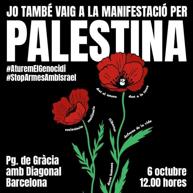 Palestina 01102024 amnistia internacional junto a otros colectivos convoca mani 6102024 Barcelona 669 k
