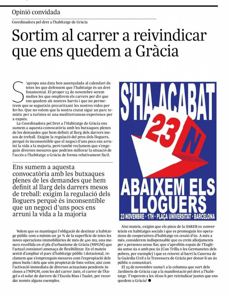 Sindicat de llogateres 23112024 manifestacio per abaixar els lloguers IMG 20241118 WA0000
