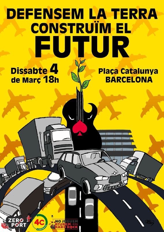 Zeroport defensem la terra construim el futur mani 4 de mar plaa catalunya