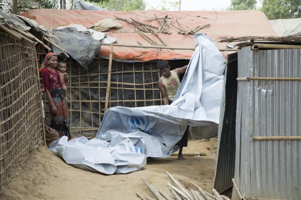 acnur Bangladesh refugiados rohingya preparan su hogar en Coxs Bazar