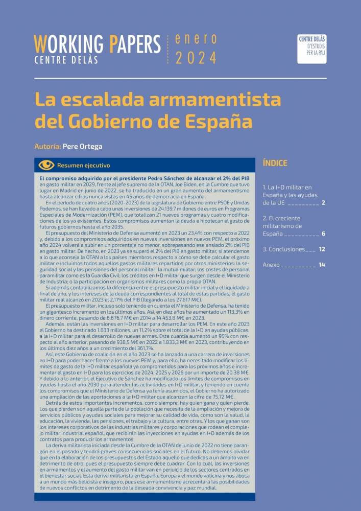 centre delas la escalada armamentistica del gobierno de espaa