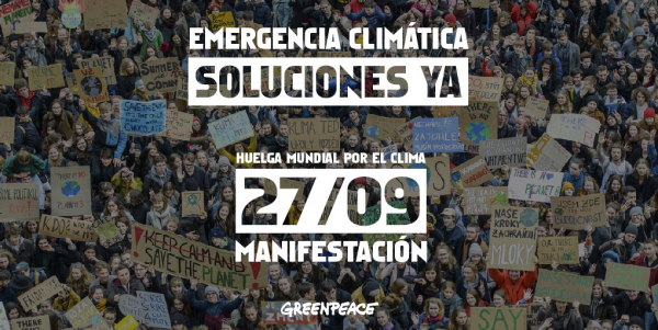 greenpeace foto de la convocatoria de huelga por el clima