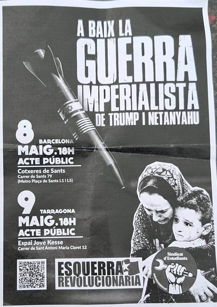 marea pensionista 04052026 convocatoria acte contra la guerra sindicat estudiants