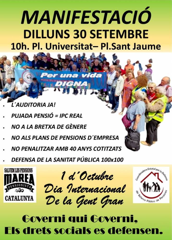 marea pensionista 30092024 cartel anuncio manifestacion lunes 300920241727705079088