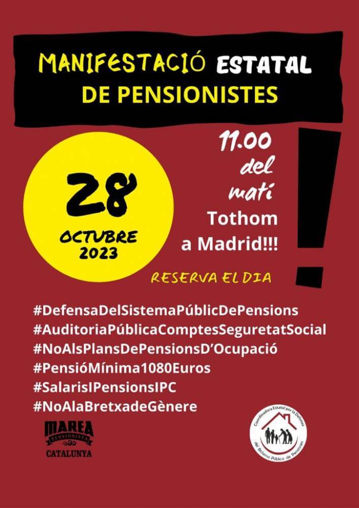 marea pensionista cartel manifestacion Manifestacin 28O Madrid