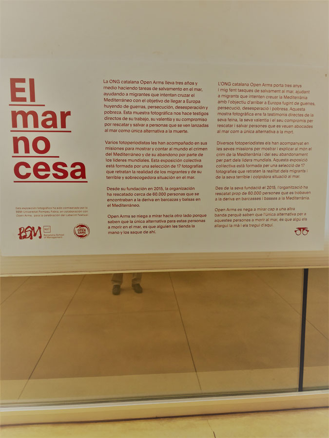 open arms exposici a la Pompeu i Fabra El mar no cesa 2
