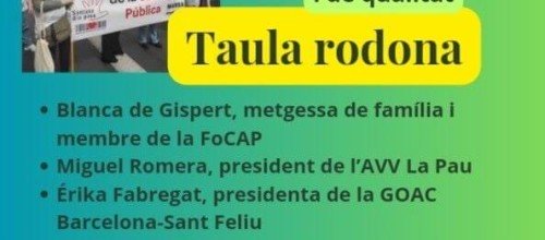 TAULA RODONA SOBRE LA SANITAT A L'ASSOCIACIÓ DE VEÏNS DE MARESME: 