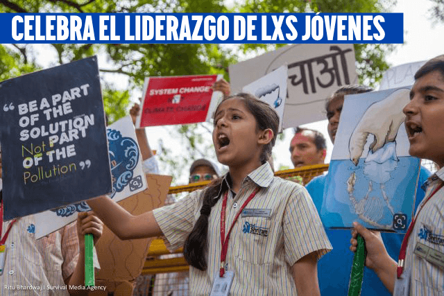 350.org jovenes en la india Nueva Delhi