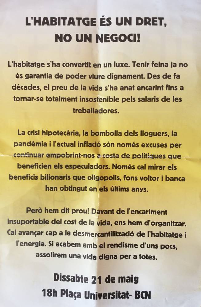 manifestacion sindicat de llogateres CGT i altres 2